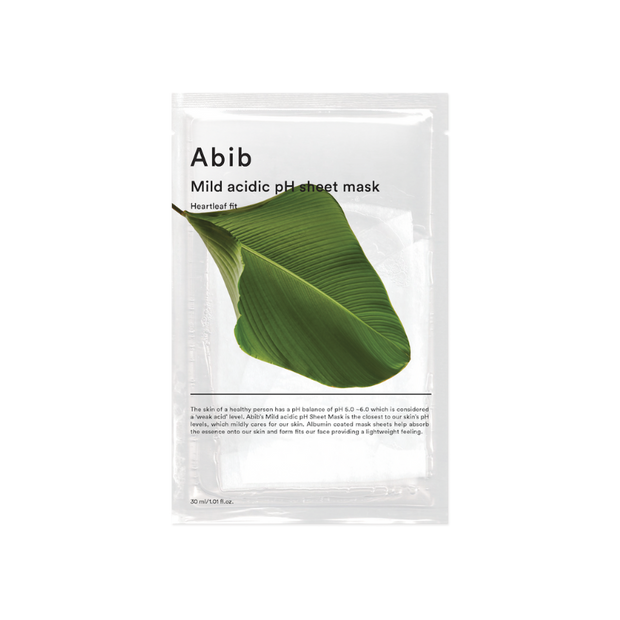 ABIB Mild acidic pH sheet mask Heartleaf fit (10pcs) - BAZZAAL BOX